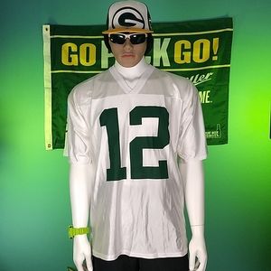 RETRO Aaron Rodgers #12 White NFL jersey, size L, Uncommon!